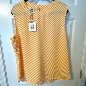 Anne Klein NEW Striped Sleeveless Top, Size XL